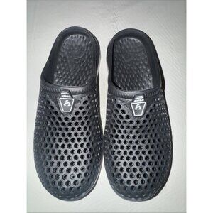 Amoji Garden Clogs Shoes Sandals Black Unisex Slippers Women 8 (39)